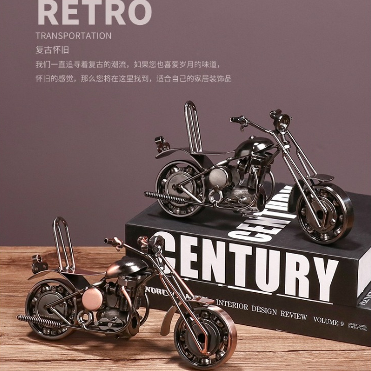 Motocicleta De Metal Para Decoração Moto De Ferro Miniatura Presentes 16CM