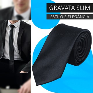 Gravata Preta Classica Corte Slim Para Noivo Padrinhos Festa