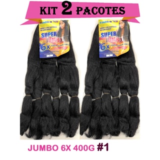 KIT 2 PCS Cabelo Jumbo 6X 400G Pacotão Para Tranças Super Soft Jumbo Box braid - FASHION YOU em Oferta na Shopee