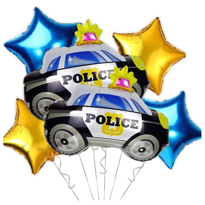 kit C/6 Balões Metalizado Carro De Policia 70Cm/45Cm em Oferta na Shopee