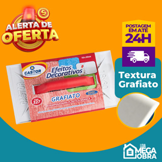 Desempenadeira PVC para Textura efeito Grafiato 18x30cm Branca Castor