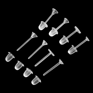 Base com Pino para Brinco 05X11mm em Plástico/ Silicone Antialérgico p/ Colar 20 unidades + 20 tarrachas