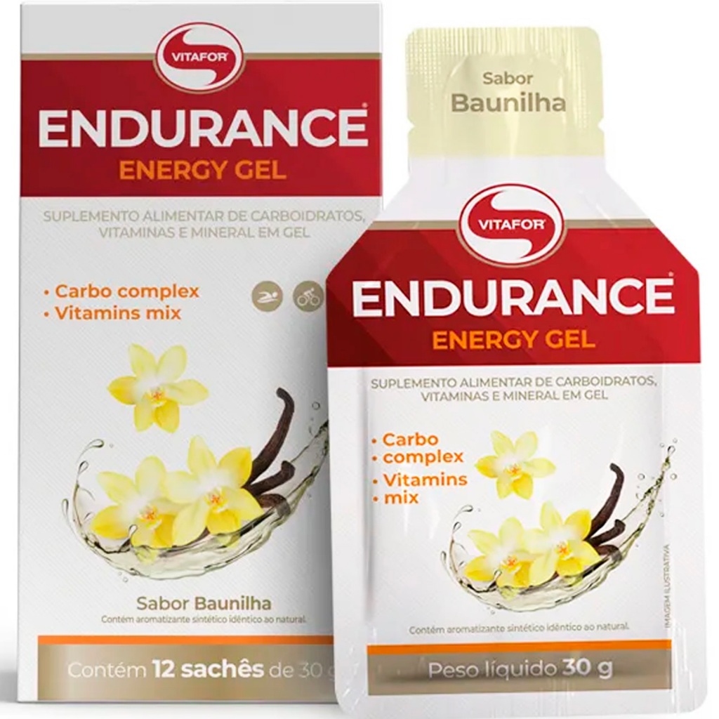 Endurance Energy Gel 12 Sachês 30g Original Vitafor Sabores