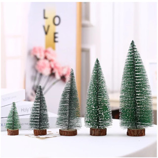 Kit 05 Mini Arvore Pinheiro 15cm Natal Nevada Lembrancinha Festa Natalina Decoração Enfeite Mesa empresarial