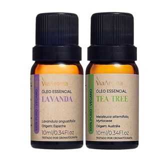 Kit Óleo Essencial de Lavanda + Óleo Essencial Tea Tree (melaleuca) em Oferta na Shopee