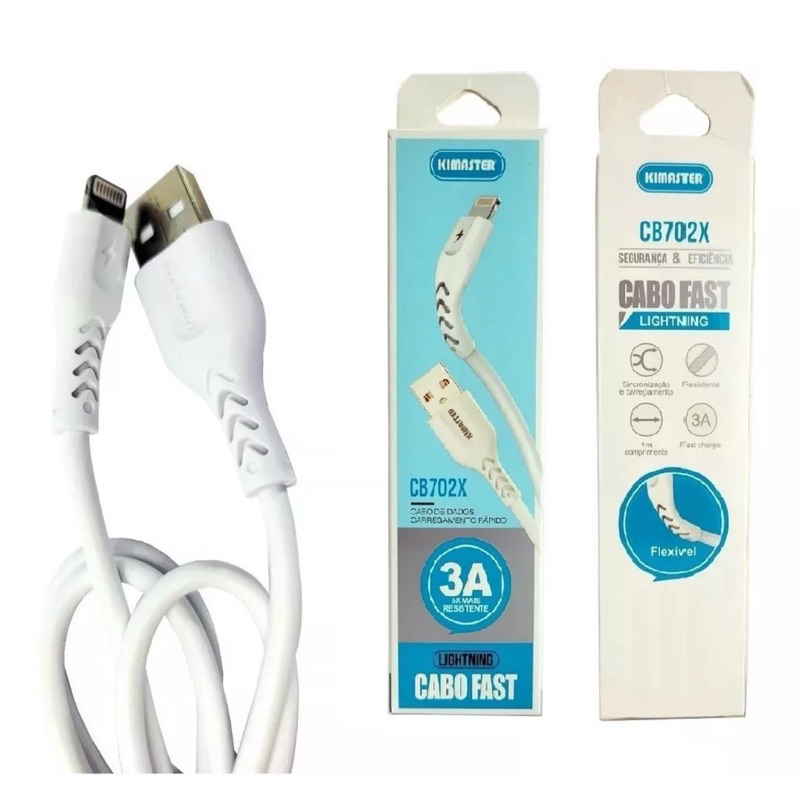 Cabo Para iPhone Reforçado Kimaster Usb / Lightning 1 Metro
