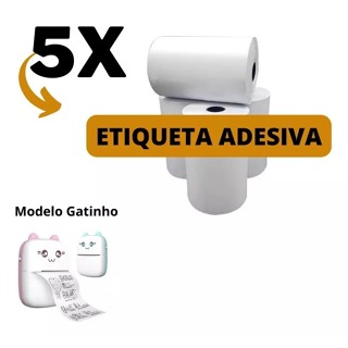Etiqueta Adesiva Para Mini Impressora Gatinho - 5 Rolos em Oferta na Shopee