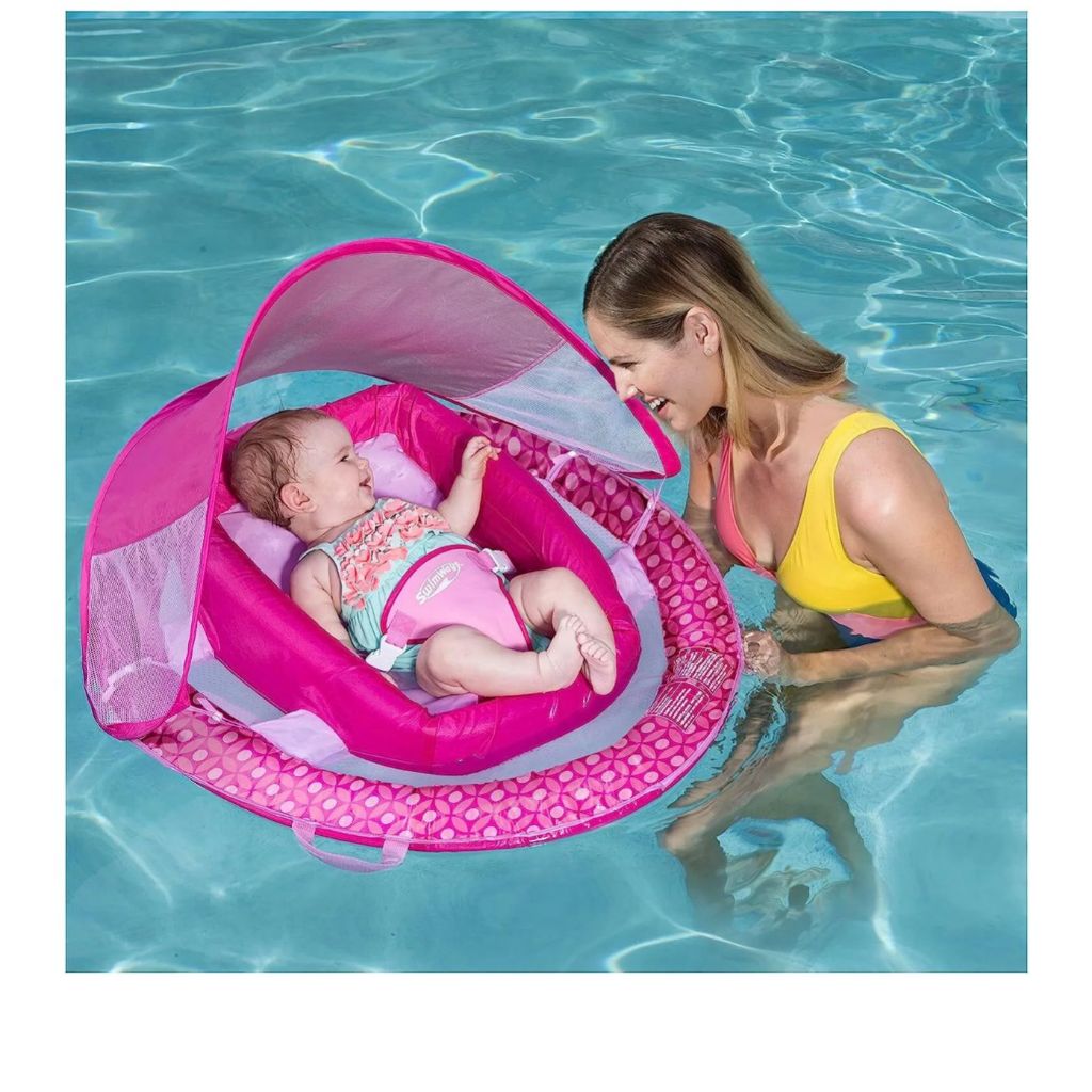 Boia infantil importada 0 a 10 meses SwimWays. Boia com proteção solar ajustável. Super confortável. recém nascido. Bebê.