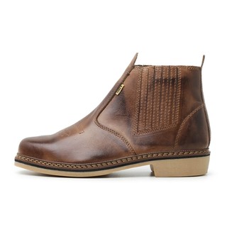 Bota Country Confortavel  Botinas Couro Bovino Legítimo Solado  Borracha Látex  Roça Trabalho Rodeio