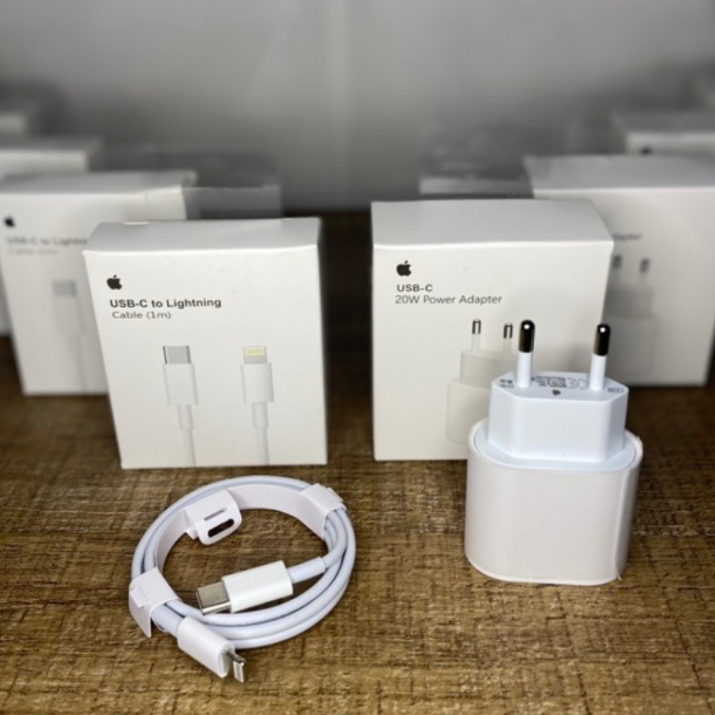 Kit Carregador iPhone Turbo Tipo-C 20W + Cabo Lightining para IPhone Carga rápida