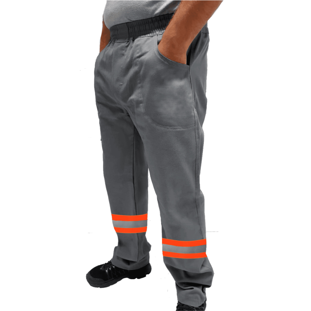 Calça de Skatista Brim Pesado Profissional Reforçada Com Faixa Refletiva Laranja em Oferta na Shopee