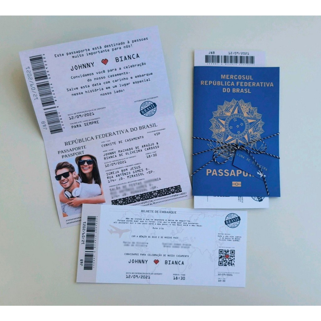 Convite passaporte em Oferta na Shopee