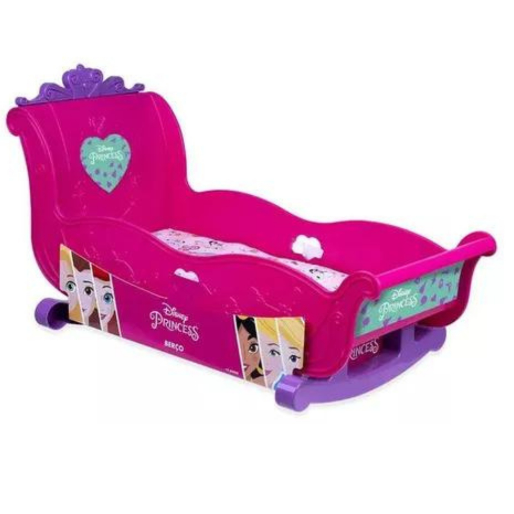 Berço Princesas da Disney Rosa para Bonecas - Cotiplás 2455