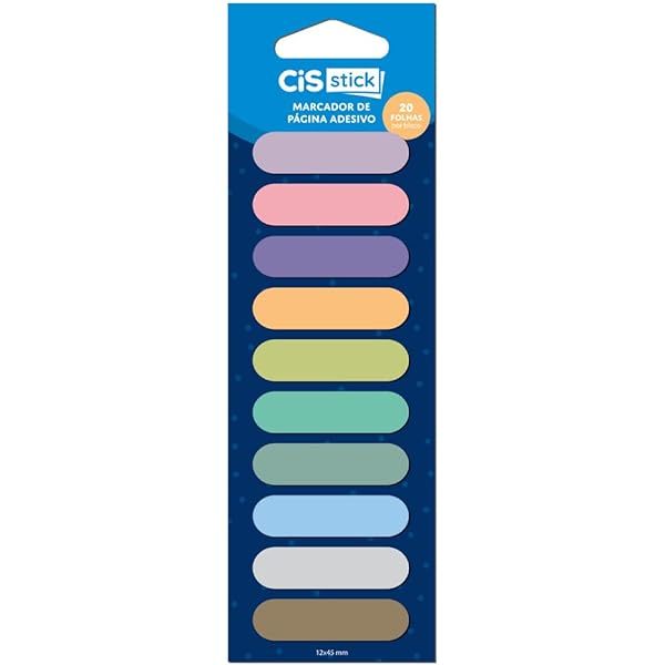 Kit 10 Bloco Adesivo Marcador de Página Cis - 20 Folhas cada em Oferta na Shopee