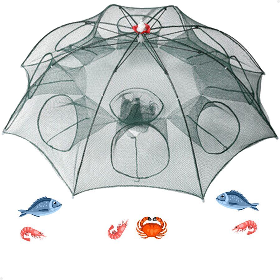 Covo Armadilha Lorben para Camarão Lambari 8 Bocas Guarda Chuva