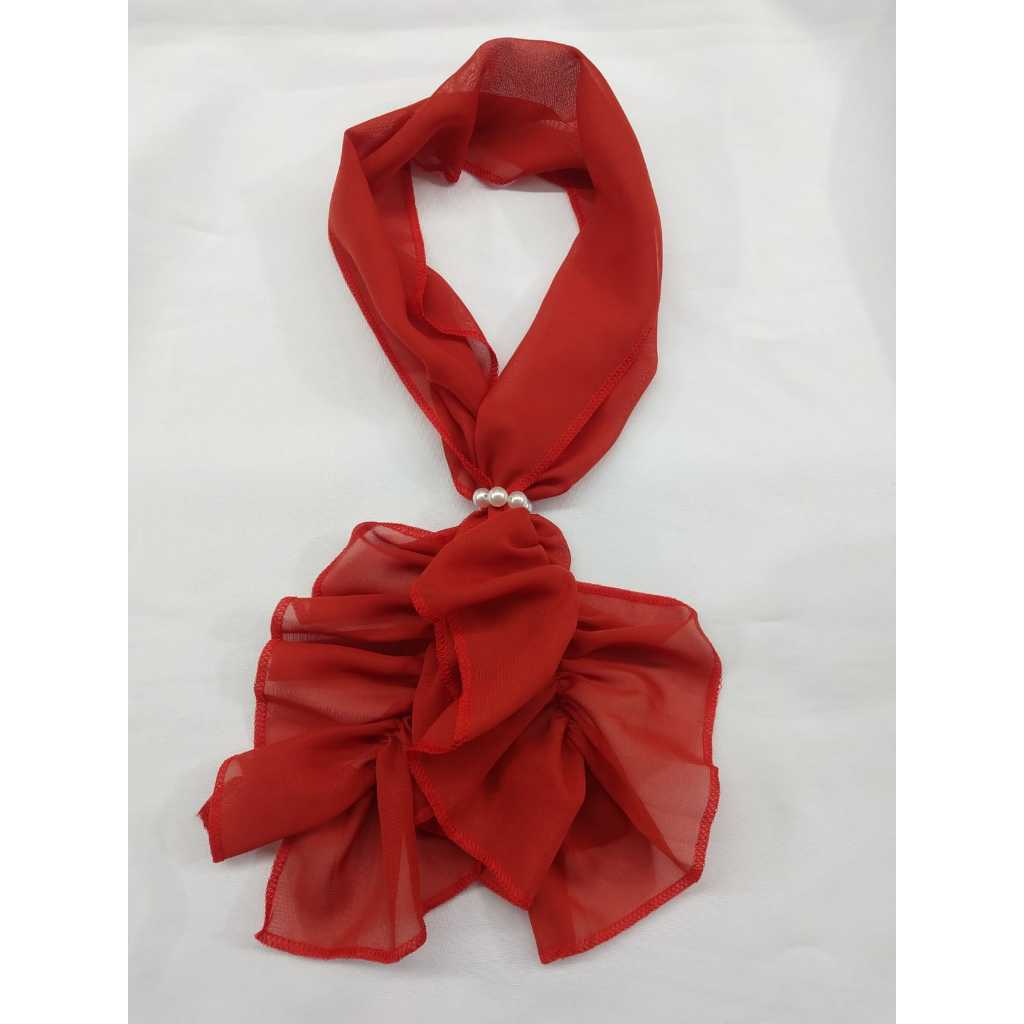 LENÇO ECHARPE VERMELHO FRANZIDO FESTIVIDADE CONGRESSO