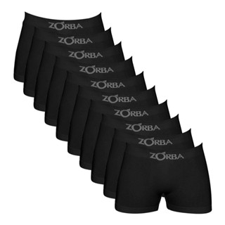 Kit 10 Cuecas Boxer Zorba Algodão 781 Preto