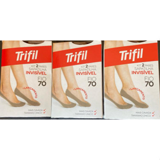 Kit c/6 pares de sapatilhas Trifil 6136 invisível fio 70 natural
