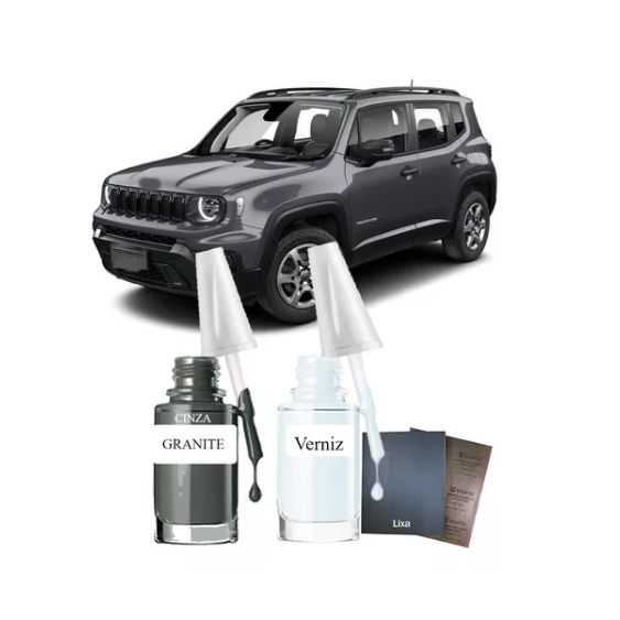 Tinta Tira Risco Automotivo Jeep Renegade Cinza Granite em Oferta na Shopee