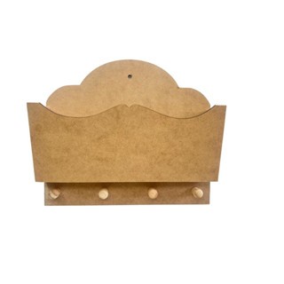 Suporte Porta Chaves Parede Multiuso Organizador Decorativo Porta Chaves Porta Carta com 4 Ganchos Parede Decoração Moderna em Madeira MDf presente lembrancinha cha de cozinha enfeite casa cabideiro suporte organizador porta treco