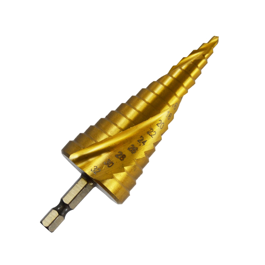 Broca Escalonada Espiral Titanio 4 A 32 Mm em Oferta na Shopee