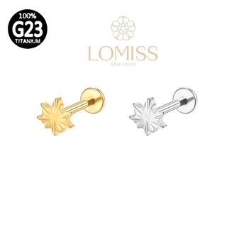 Piercing Helix Tragus Conch Labret Titânio Pvd Folha em Oferta na Shopee