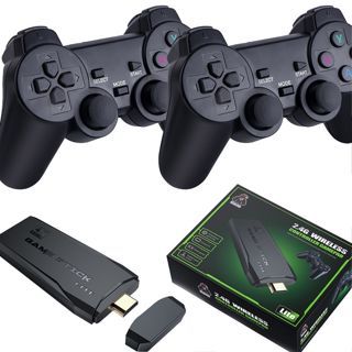 kit com 18 Videogames Stick 10mil 2 Controles Sem Fio Console Original Portátil Jogos Retro Antigo Marisa