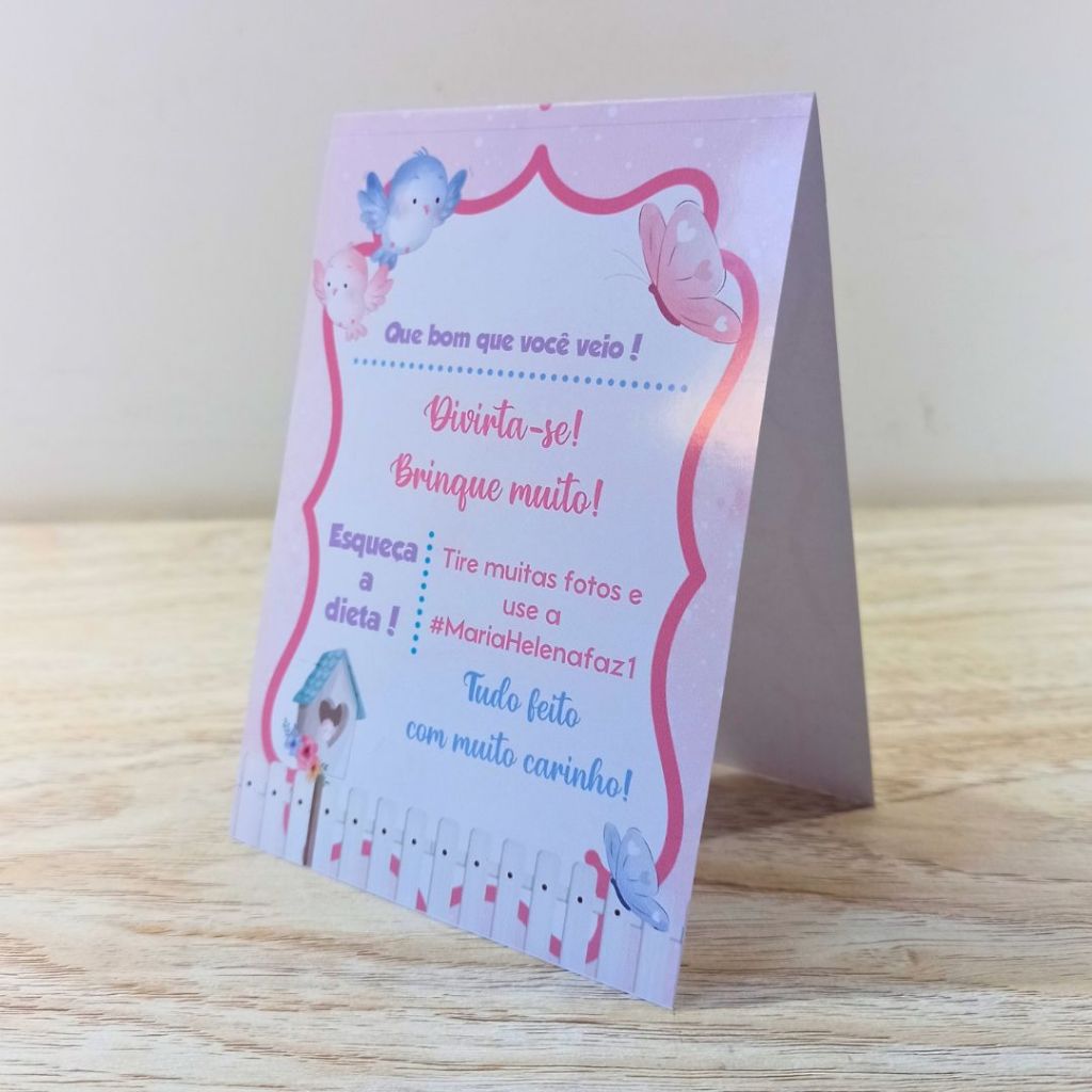 Plaquinha de Mesa Aniversário Jardim Encantado em Oferta na Shopee