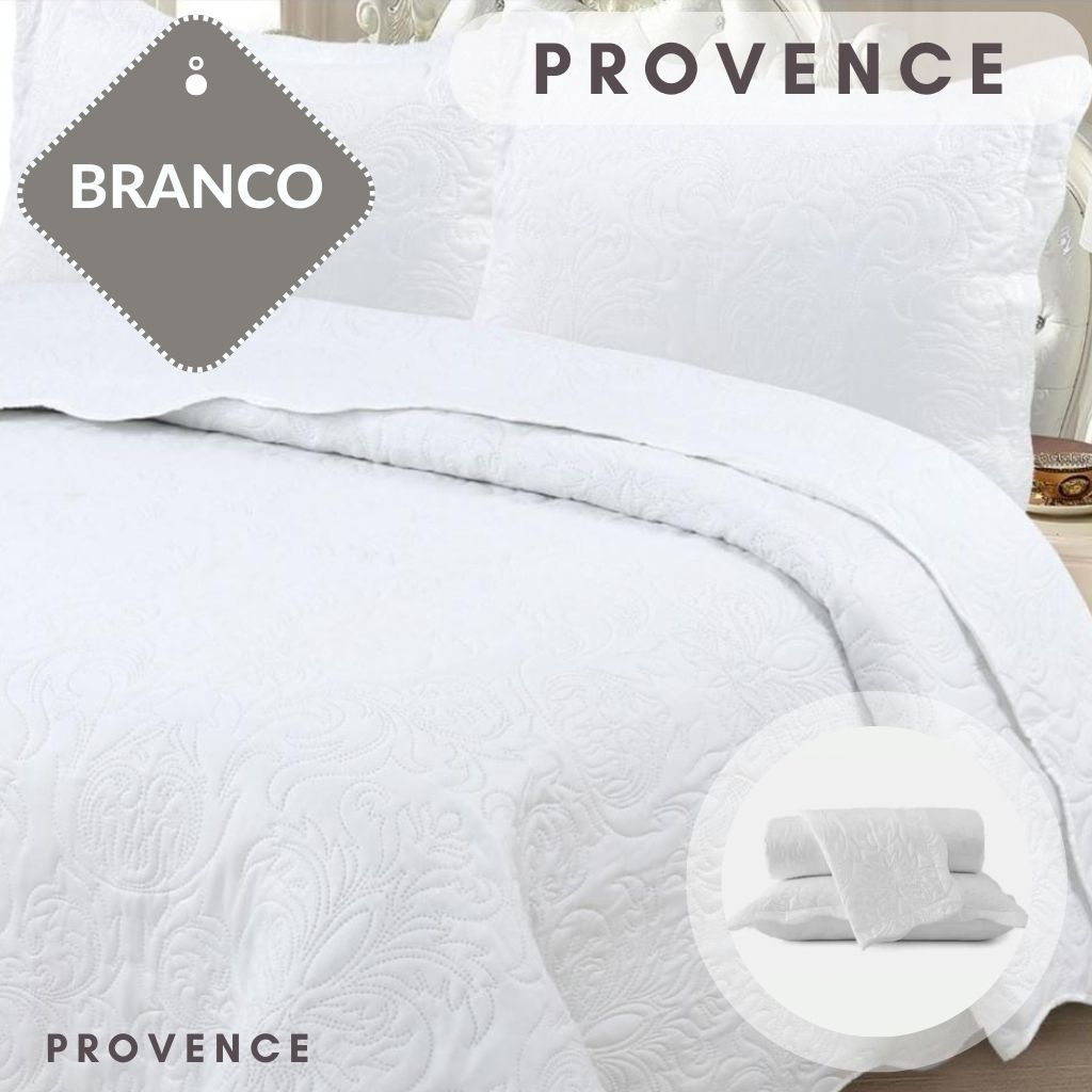 Kit Colcha Bouti Cobre leito Casal King Provence Bouti Bordado Ultrassónico Dupla Face 03 ...