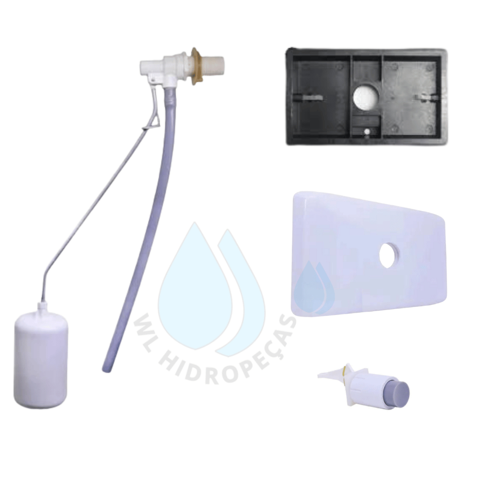 Kit Boia e Comando Branco Caixa Descarga Brasilit