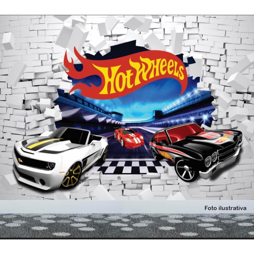 Papel de Parede Hot hot wheels 2m altura por 2m largura