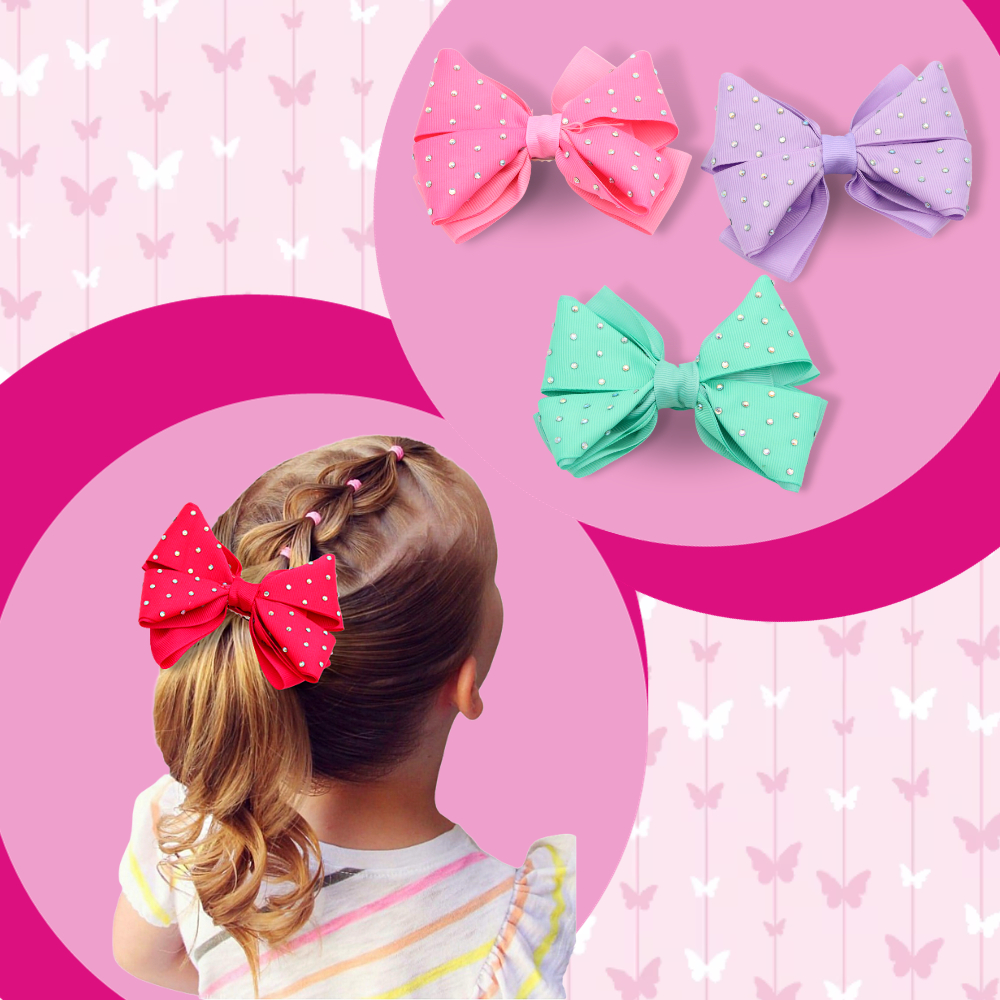 Laço para Cabelo Bico de Pato Rabicó Xuxinha Presilha De Laço Infantil Feminino Acessórios De Cabelo