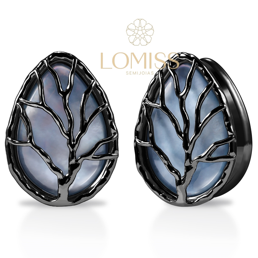 Alargador Aço Cirúrgico Black Arvore Da Vida 8/10/12/14/16 em Oferta na Shopee