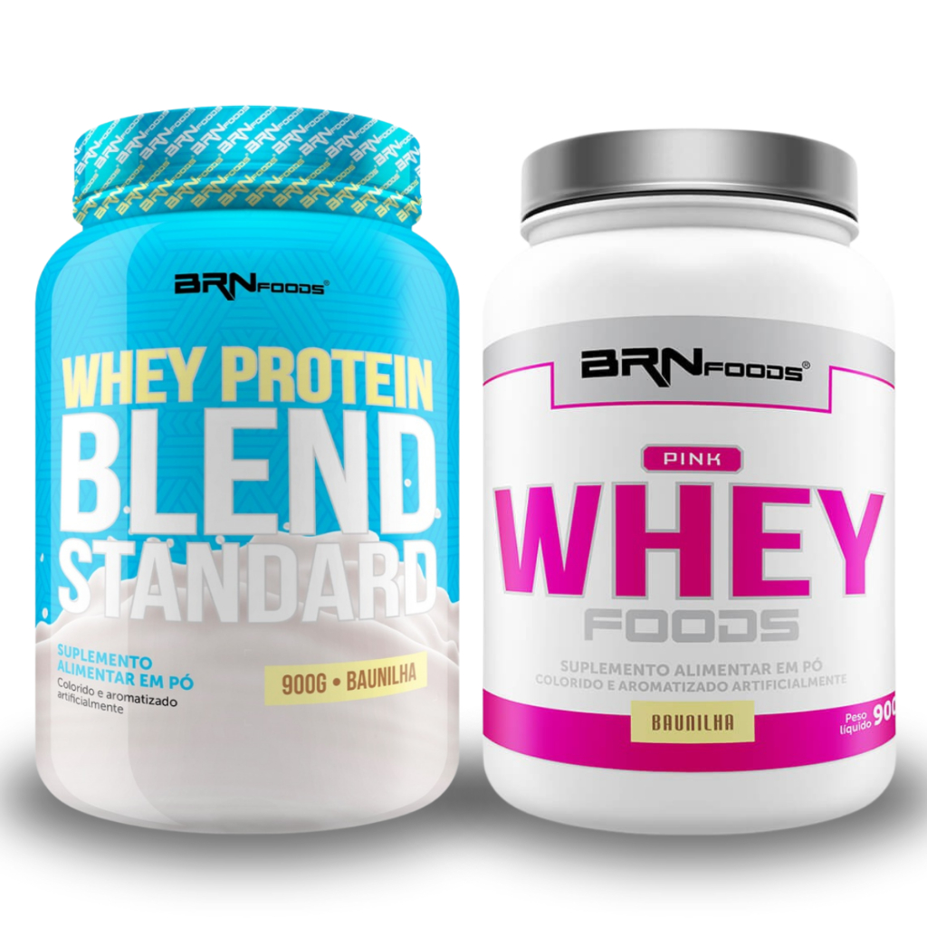 Kit Whey Protein Pink Whey 900g + Whey Protein Blend Standard 900g - BRN Foods em Oferta na Shopee