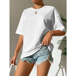 Camiseta Lisa Feminina Algodão T-shirt Oversized Blusão