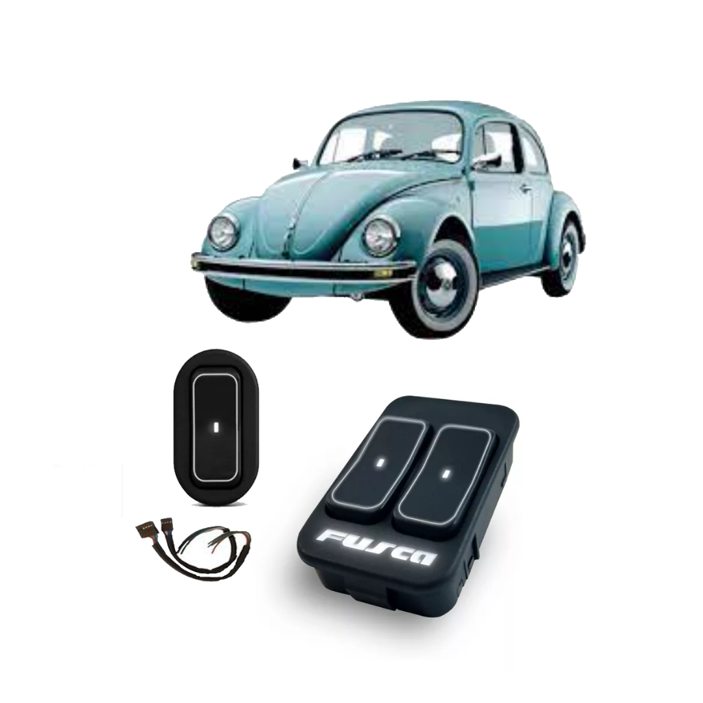 Kit Botão Vidro Elétrico+chicotes Ultra Led Branco Fusca