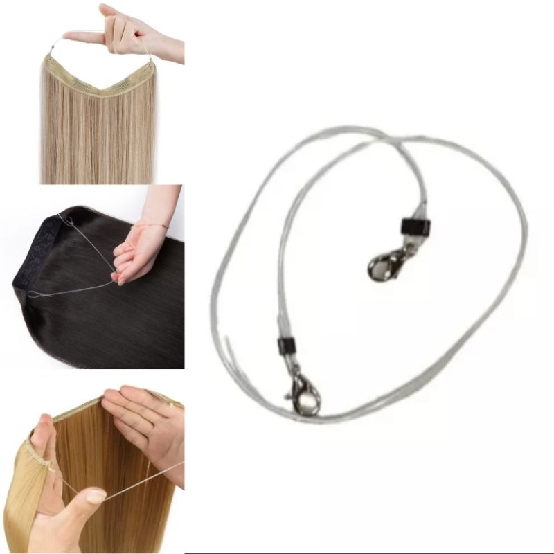 Transforme seu aplique em fio invisível tiara cabelo alongamento fio de silicone