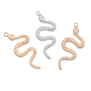 Pingente grande de Cobra dourado banhado folheado a prata ideia para produção de colar chaveiro artesanato estilo pode molhar sem ficar preto