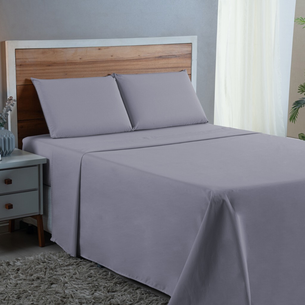 Kit Jogo Lençol Cama Queen 300 Fios Percal 100% Algodão 04 Peças Cama Box 30CM Altura