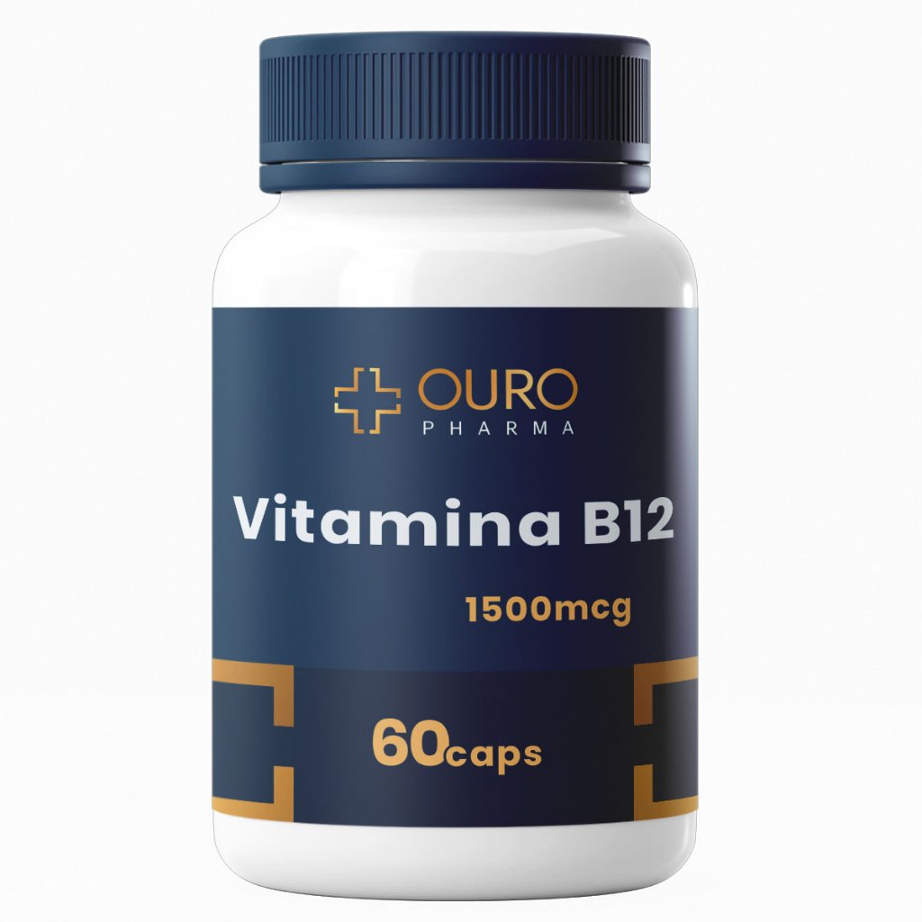 Vitamina B12 1500 Mcg 60 ou 120 Cápsulas Cianocobalamina Autêntica