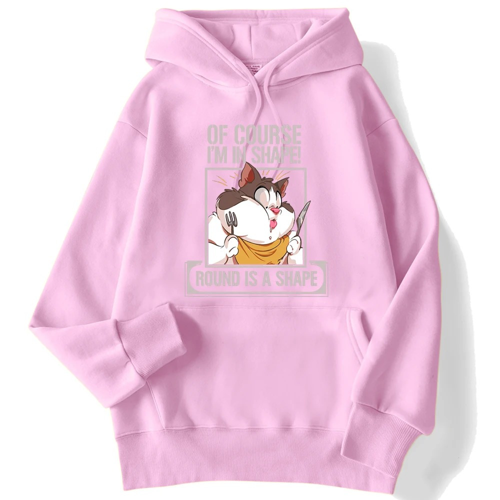 Blusa Moletom Com Capuz Unissex I'm In Shape, Round Is a Shape Funny Fat Cat