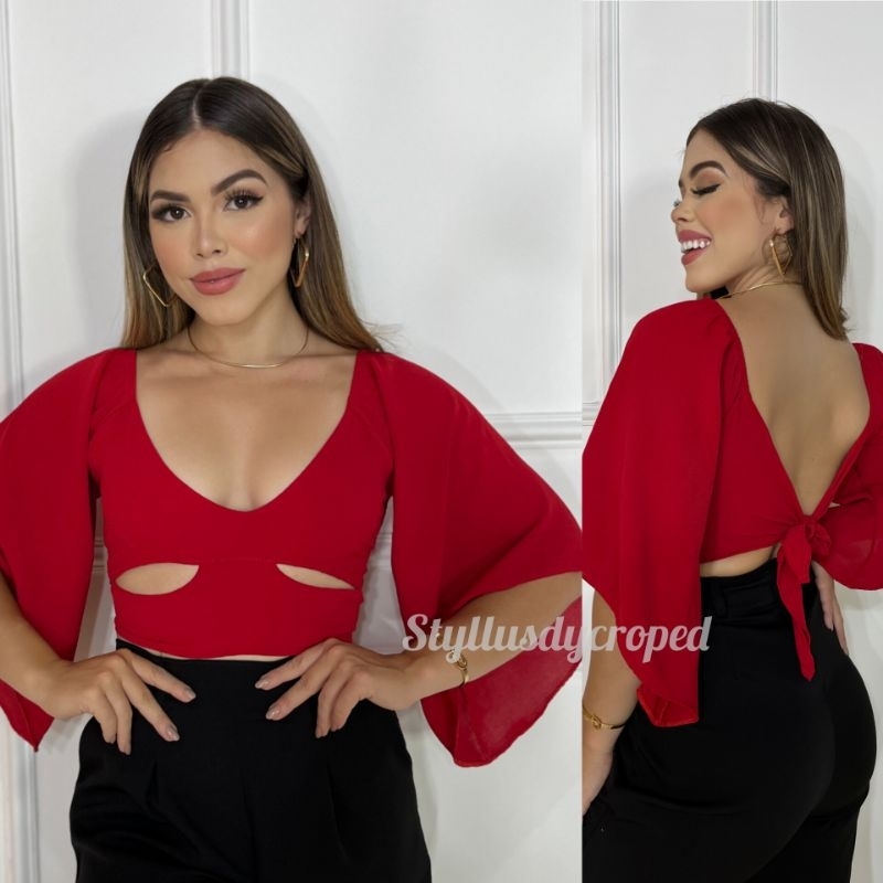 cropped Duna com manga godê