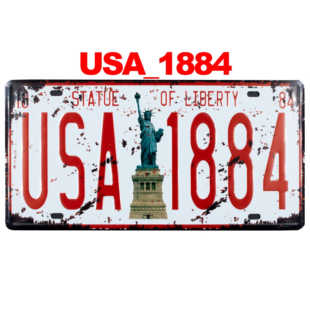 Placa Decorativa Metal New York Vintage Quadro Estatua Liberdade Retro USA Americana Coleção Gourmet Parede Bar Garagem