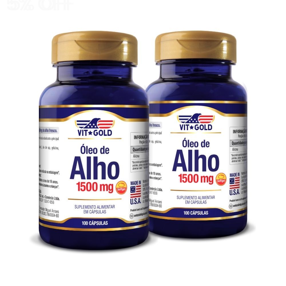 Óleo de Alho 1500mg Vitgold Kit 2x 100 cápsulas