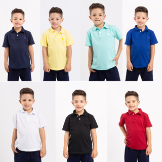 Camisa Polo infantil basica tamanhos 4 ao 14 na marca estilo rei