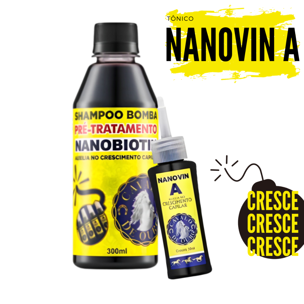 Kit Bomba de Crescimento Nanovin Shampoo 300ml + Tônico 30ml