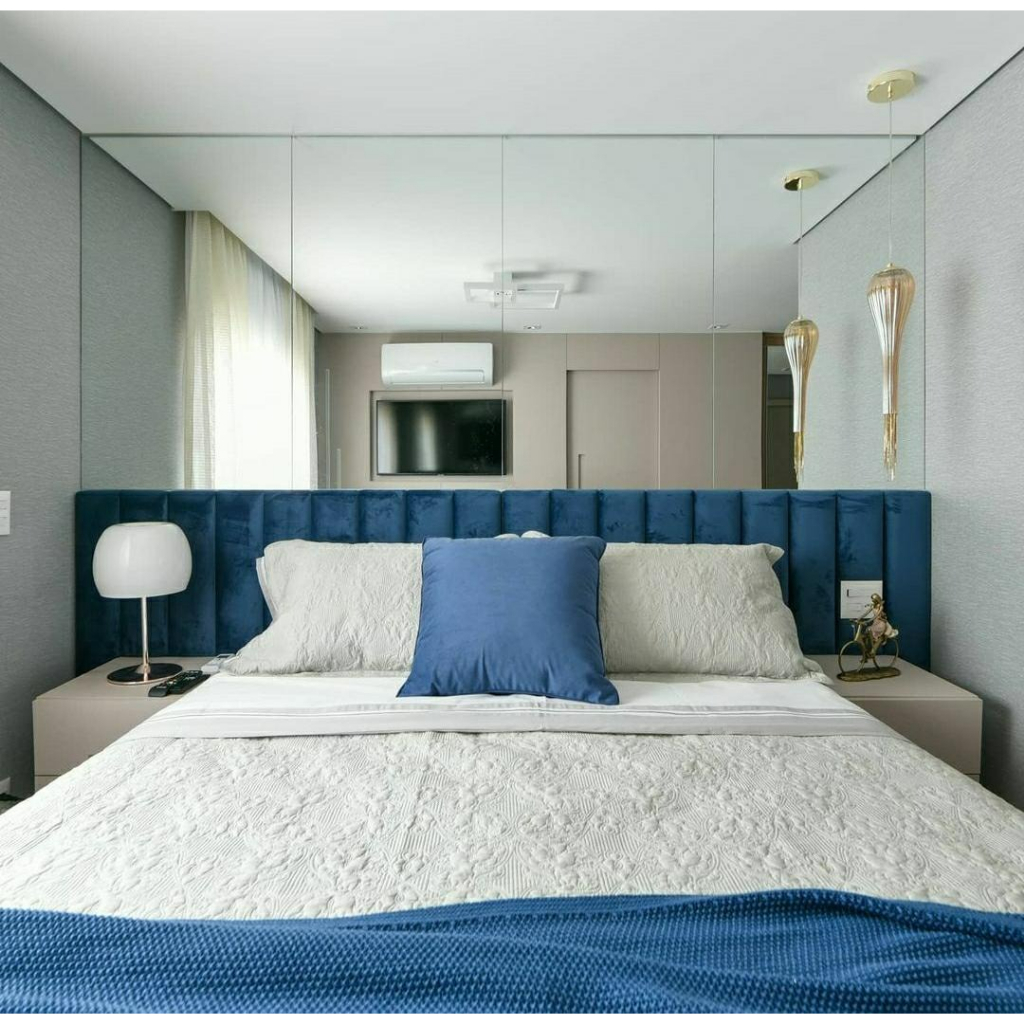 Cabeceira Modulada Estofada Cama Box 60x20cm Casal Solteiro com Fita Adesiva