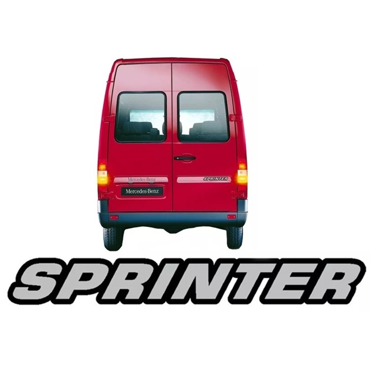 Emblema Nome Adesivo Porta Malas Sprinter Cinza Furgão 31,8 x 3,4 cm
