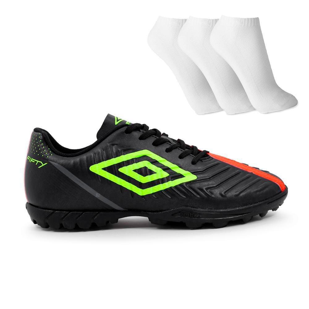 Chuteira Umbro Society Fifty 4 IV Masculina + 3 Pares de Meia Original com Nota Fiscal e Garantia - Sports & Outdoors