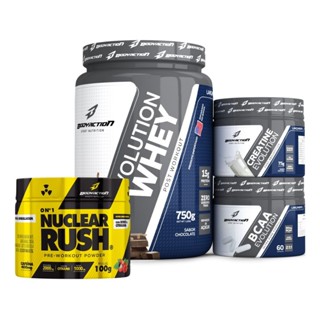 Pre Treino Nuclear Rush + Whey Protein + Creatina + Bcaa - Bodyaction